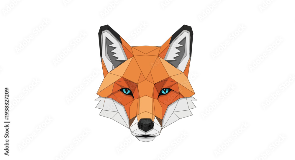 Fototapeta premium Illustration of a Red Fox Head.