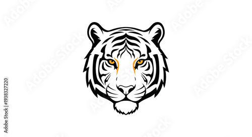 Illustration of a White Tiger Head Closeup.