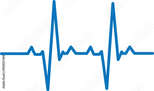 Blue Heartbeat Line on White Background