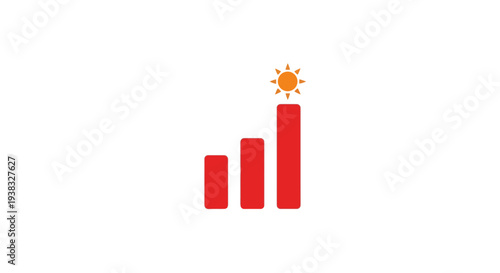 Increasing graph with sun symbol.