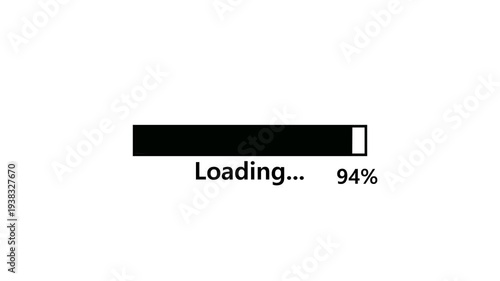 Loading Progress Bar Animation on White Background. 4K Video