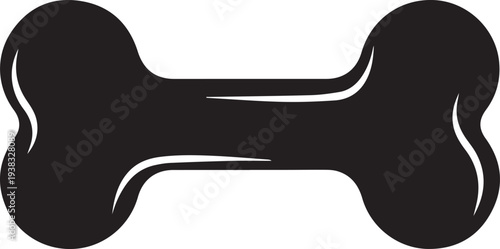 Black dog bone icon vector