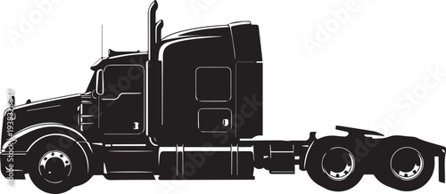 Vector semi-truck tractor unit silhouette