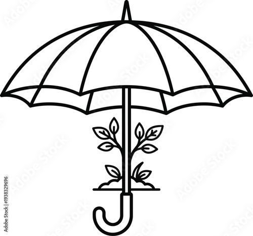 Umbrella Protecting Plant