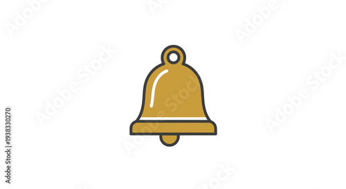 Golden Bell Icon Illustration Design Element.