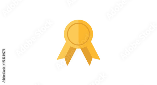 Golden Award Ribbon Symbol Icon.