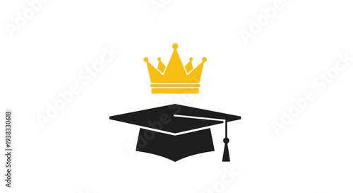 Graduation Cap with Golden Crown.