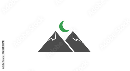 Graphic illustration of mountain peaks.