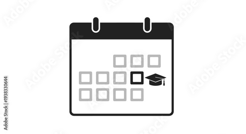 Graduation Date Calendar Icon Design.