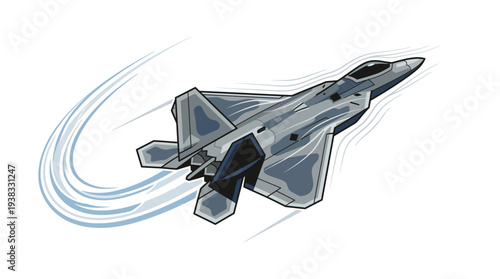 An armored military fighter jet soars through the air with motion blur trails, showcasing advanced technology and transportation capabilities