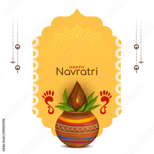 Happy Navratri Indian goddess worship festival background