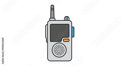 Modern portable walkie-talkie radio communicator device, isolated on white