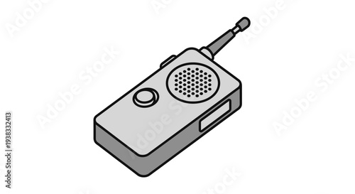 Vintage Walkie Talkie - Retro Communication Device Illustration