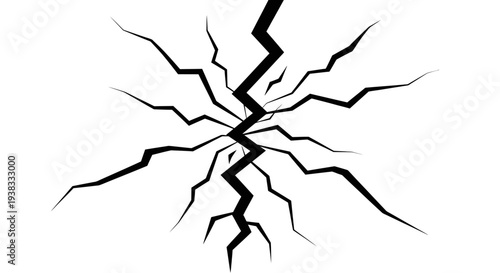 Cracked Surface, Broken Ground, Earthquake Symbol, Abstract Background