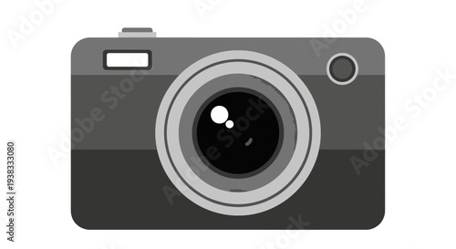 Vintage Camera Icon, Retro Photography Symbol, Flat Design