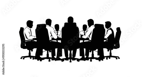 Business Meeting Silhouette Office Professionals.
