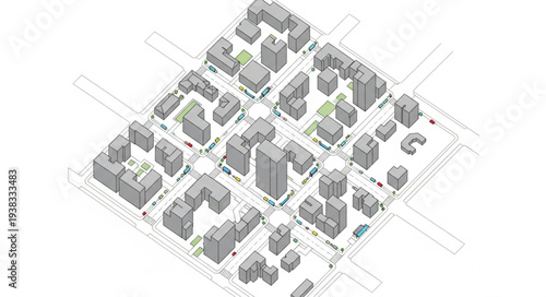 City Block 3D Model Buildings.