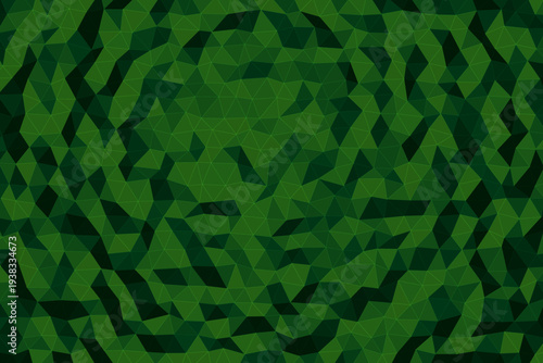 Green Low Poly Abstract Background, Dark Emerald Polygon Pattern