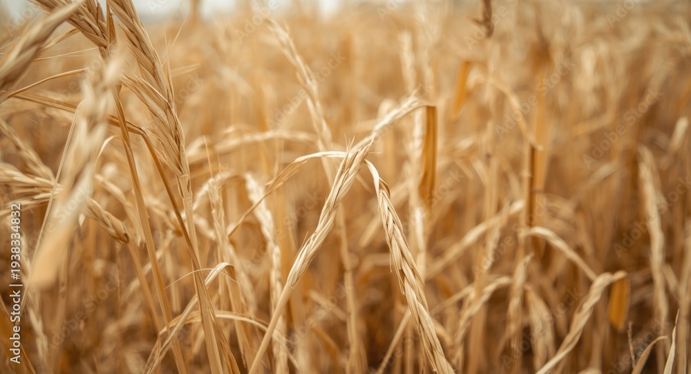 Obraz premium Close up of golden straw texture with abstract agricultural background