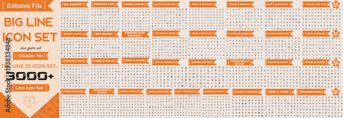 Big line icon Set. mega collection set 1000 icons business, shopping, sport, travel, house décor, clothes, device, technology, medical, ecology, food, drink and many more for any cases - stock vector