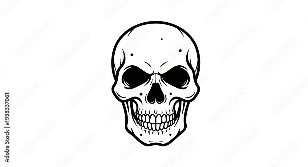 Obraz premium Classic Human Skull Icon Design Element