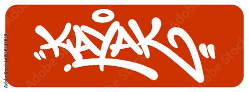 Kayak Graffiti Tag Inspired by Water Sports Adventure and the Intense Focus of Professional Paddling.