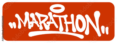 Marathon Graffiti Tag Celebrating the Human Will and Endurance of Long Distance Running in a Street Art Style.