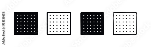 Set of black and white adhesive bandage icons in flat and hand-drawn styles.