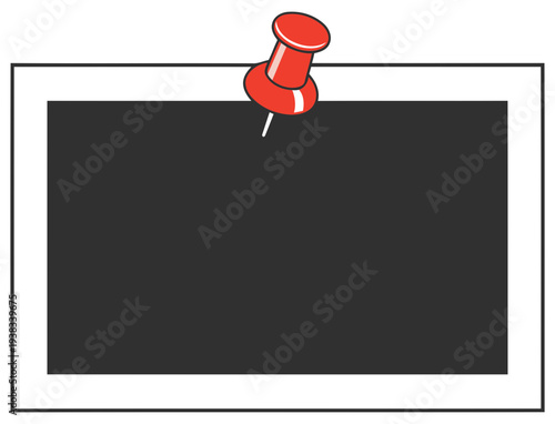 Photo pinned picture frame template symbol for memory display board layout design