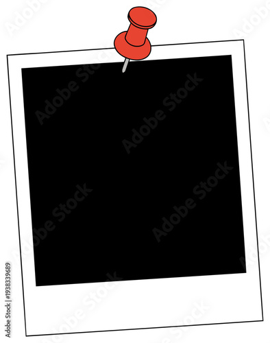 Photo pinned frame template symbol for memory picture display board concept