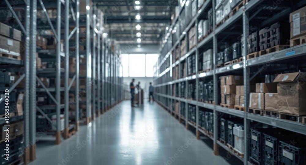 Fototapeta premium Warehouse storage solutions showcasing efficient inventory management system