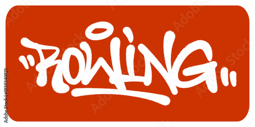 Rowing Graffiti Tag Capturing the Fluid Rhythm and Team Coordination of Water Sports with Gritty Street Art Textures.