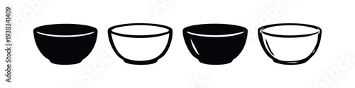 Set of beverage cup icons in various styles. Minimalist design for drinks and kitchenware.