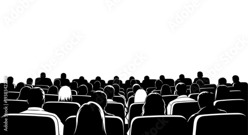 Crowd of People Watching Cinema.