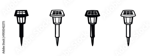 Solar Garden Path Light Icon Set