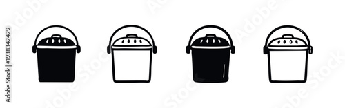 Simple compost bins for organic waste management and sustainable living concepts