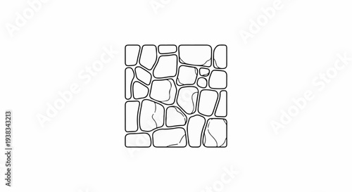 Organic irregular shapes form a stylized stone pattern with rough texture