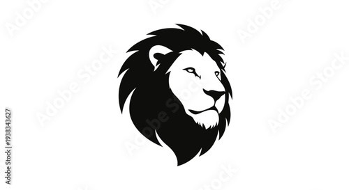 Lion Head Silhouette Illustration Design Element.