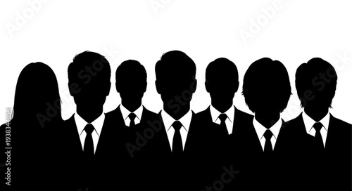 Group of Business People Silhouettes.