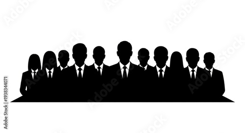 Group of Business Professionals Silhouetted.
