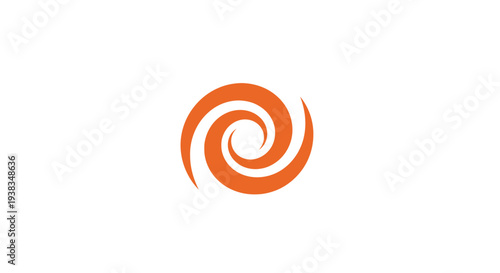 Orange Spiral Shape Design Element.