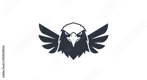 Minimalist Black Eagle Logo Illustration Design.