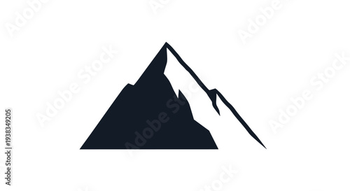 Mountain Peak Silhouette Icon Graphic.