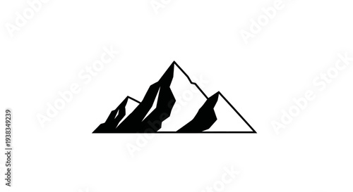 Mountain Range Silhouette Icon Graphic.