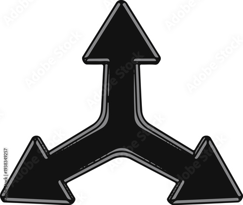 Black arrows radiating outwards from a central point