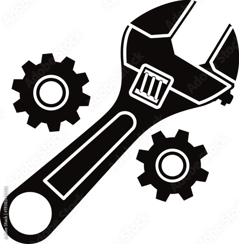 Adjustable wrench with cogwheels for mechanical repairs and maintenance