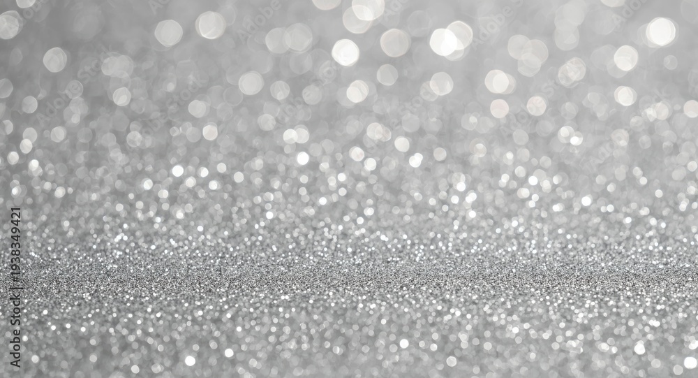 Obraz premium Abstract glitter paper holiday backdrop with defocused gray and silver fireworks and soft bokeh light effects including copy space