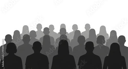 Silhouetted People Standing Together.