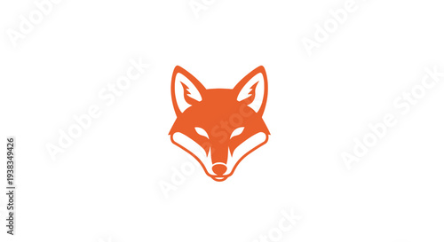 Orange Fox Head Illustration Design Element.