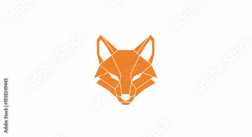 Orange Fox Head Illustration Design Element.